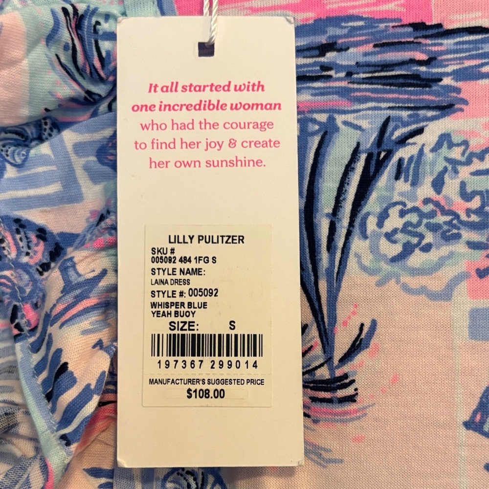Lilly Pulitzer Blue and Pink Tropical Dress - Picture 4 of 7